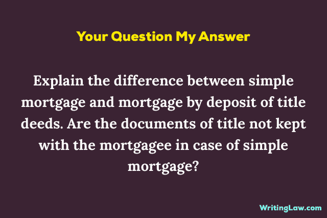 simple mortgage meaning