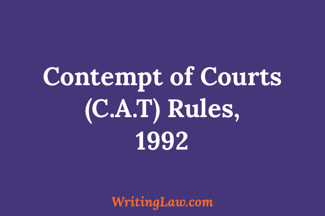 Contempt of Courts (C.A.T) Rules, 1992