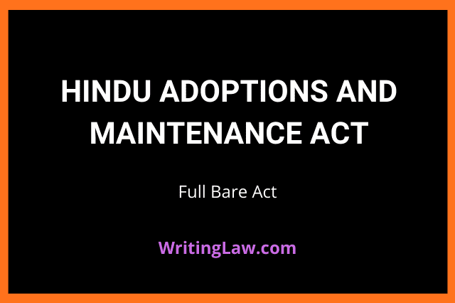 Hindu Adoptions and Maintenance Act