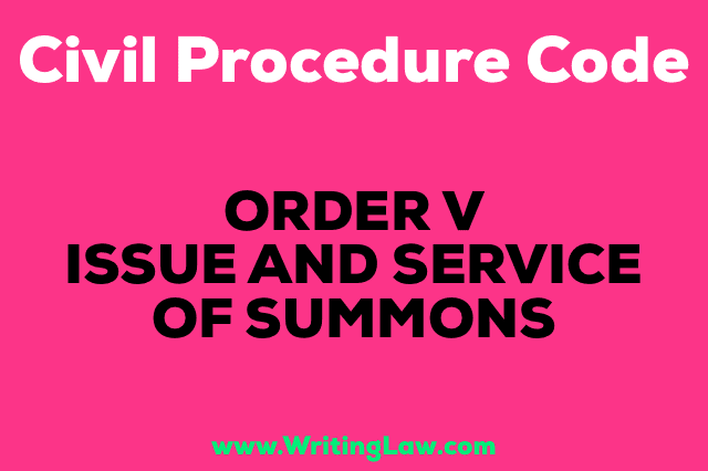 ISSUE AND SERVICE OF SUMMONS