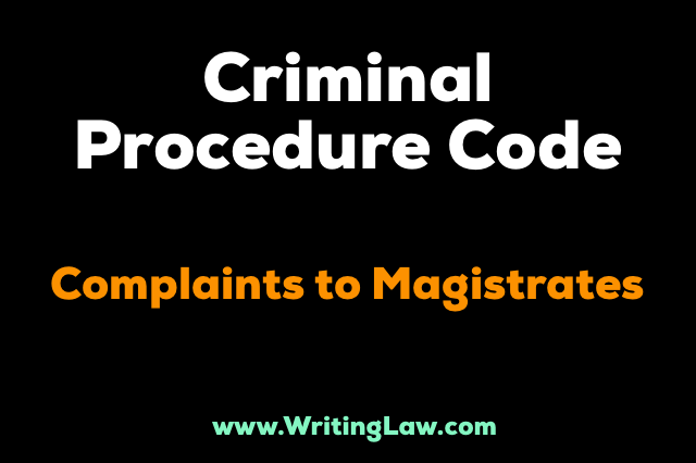 crpc Complaints To Magistrates