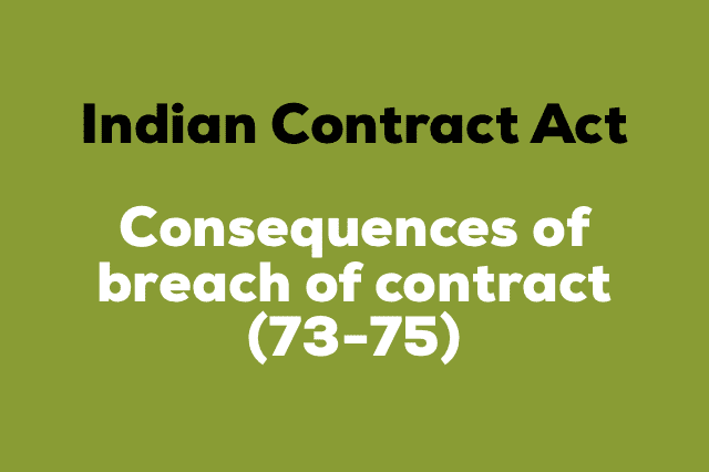 CHAPTER VI (Section 73-75) - CONSEQUENCES OF BREACH OF CONTRACT