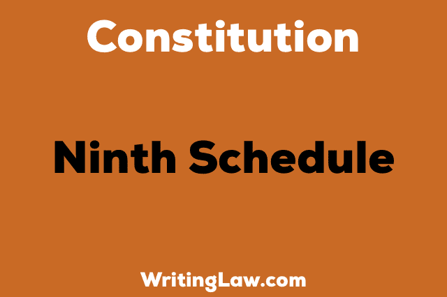 Ninth Schedule of Constitution of India