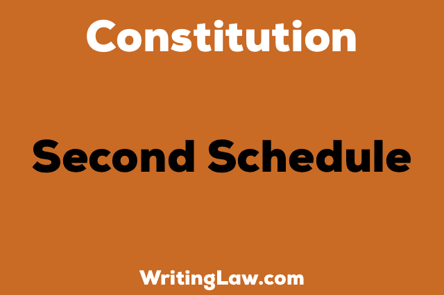 Second Schedule-Constitution of India