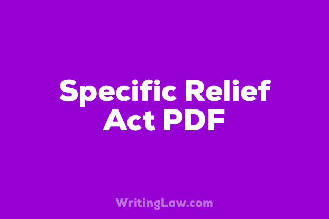 Specific Relief Act PDF Download