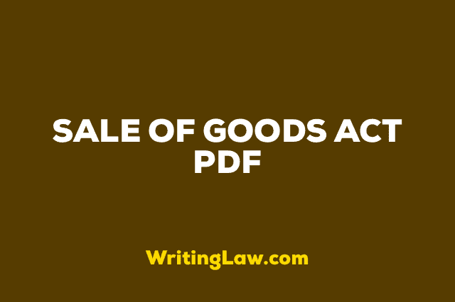 Sale of Goods Act PDF Download