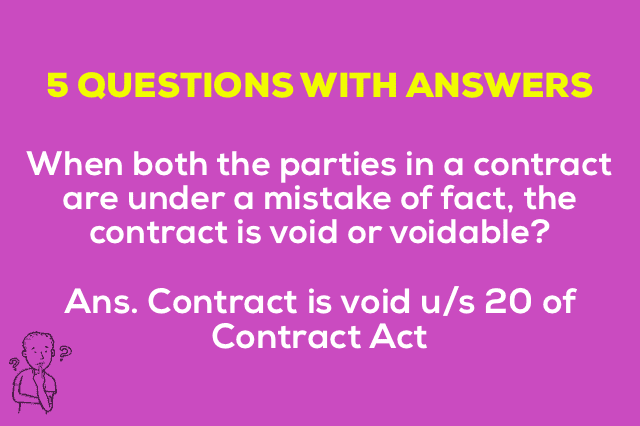 Mistake of Fact Contract