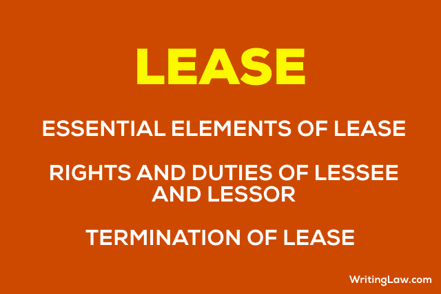 Lease, Essential Elements of Lease