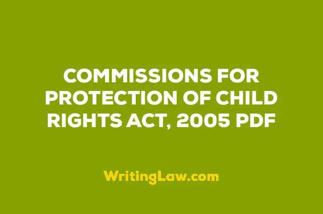 COMMISSIONS FOR PROTECTION OF CHILD RIGHTS ACT 2005 PDF