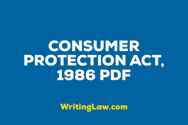 CONSUMER PROTECTION ACT, 1986 PDF