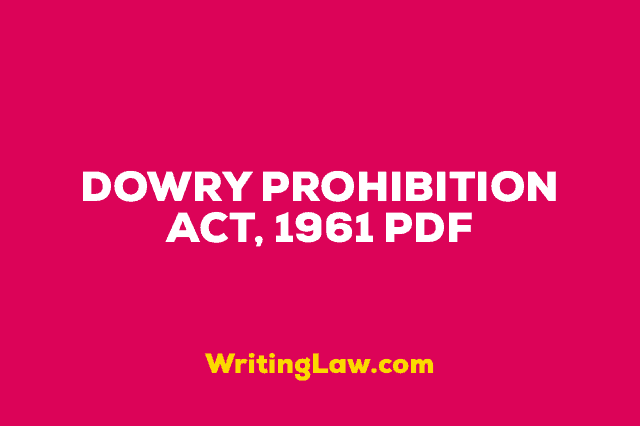 DOWRY PROHIBITION ACT, 1961 PDF