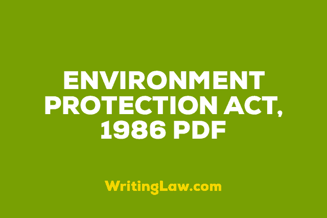 ENVIRONMENT PROTECTION ACT, 1986 PDF