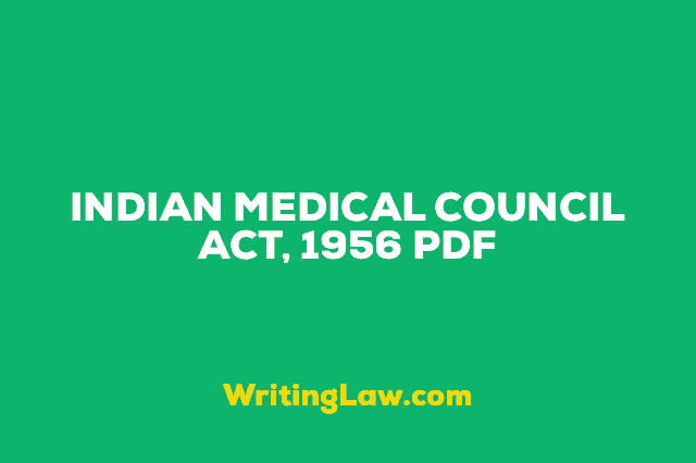 INDIAN MEDICAL COUNCIL ACT, 1956 PDF