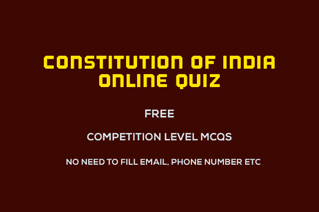 Indian Constitution Quiz Questions Free Online Test with PDF