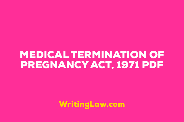 MEDICAL TERMINATION OF PREGNANCY, 1971 PDF