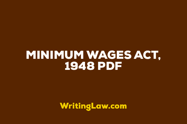 MINIMUM WAGES ACT, 1948 PDF