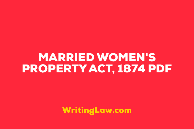 Married Women's Property Act, 1874 PDF