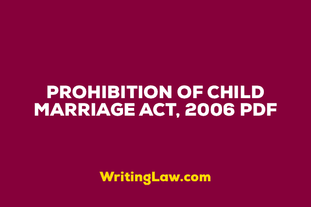 PROHIBITION OF CHILD MARRIAGE ACT, 2006 PDF