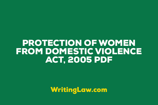 PROTECTION OF WOMEN FROM DOMESTIC VIOLENCE ACT, 2005 PDF