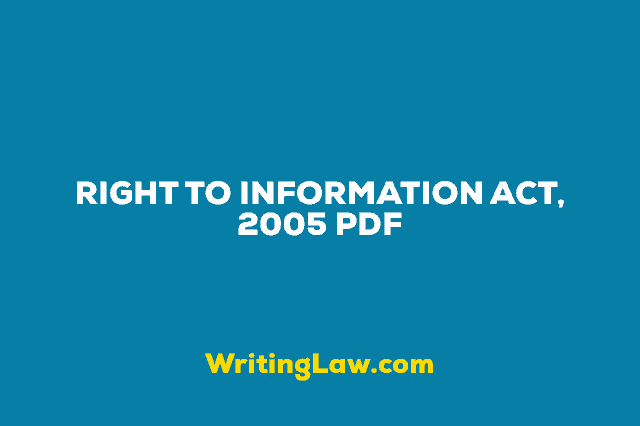 RIGHT TO INFORMATION ACT, 2005 PDF