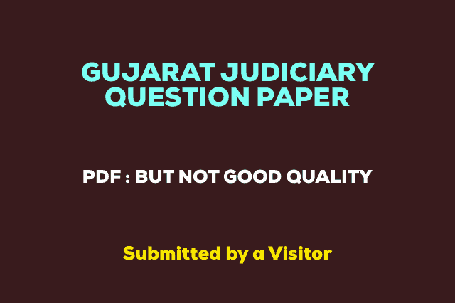 Gujarat Judiciary Question Paper