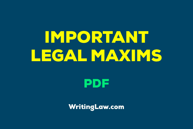 Legal Maxims PDF