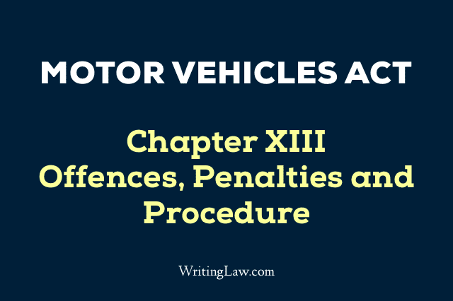 Motor Vehicles Act Chapter 13