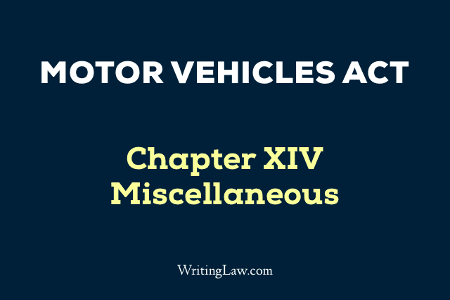 Motor Vehicles Act Chapter 14
