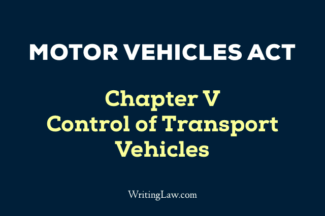 Motor Vehicles Act Chapter 5