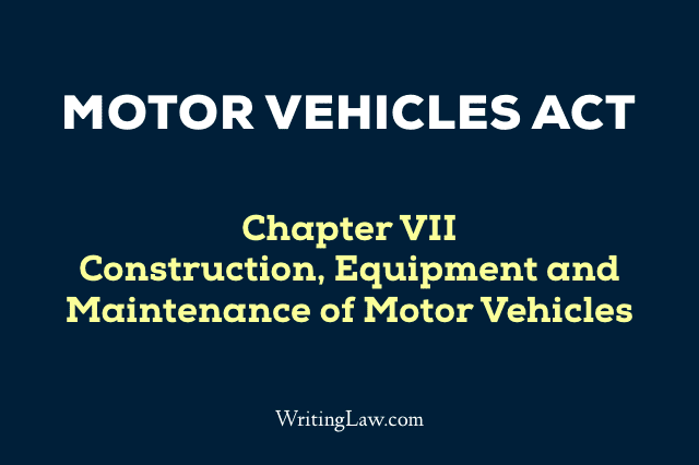 Motor Vehicles Act Chapter 7
