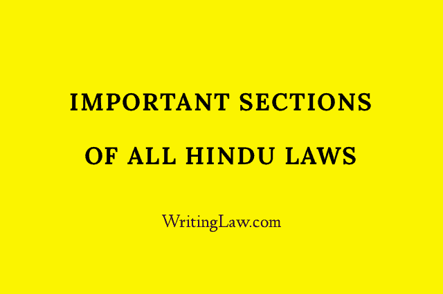 List of Important Sections of Hindu Law