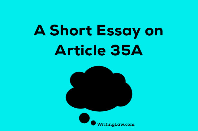 Essay on Article 35A