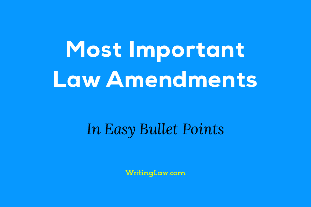 Important Law Amendments in India