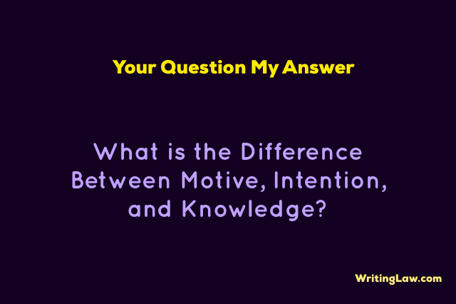 Difference Between Motive, Intention, and Knowledge