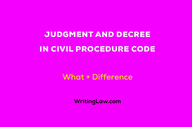 Judgment and Decree in Civil Procedure Code