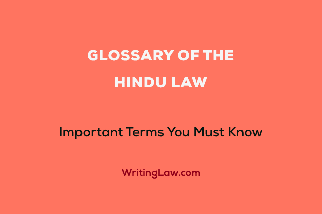 Glossary of Hindu Law