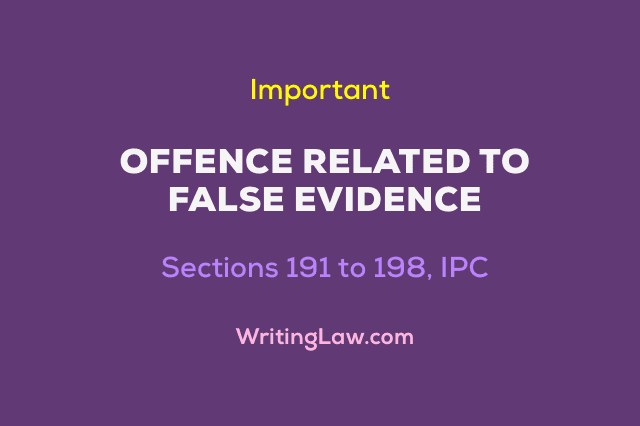 Offence Related to False Evidence