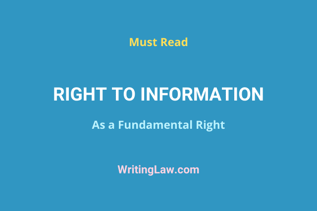 Right to Information as a Fundamental Right