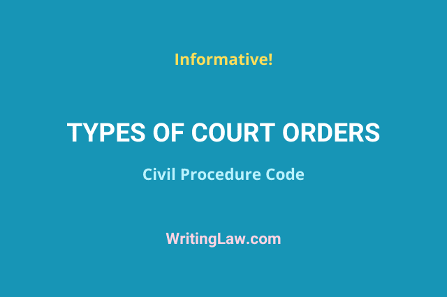 Types of Court Orders