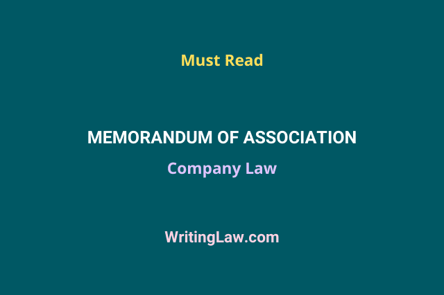 Memorandum of Association in Company Law