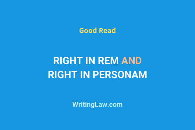 What Is Right in Rem and Right in Personam