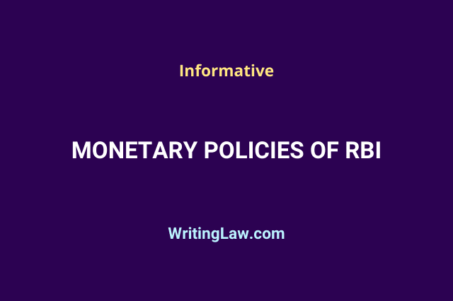 Monetary Policies of RBI