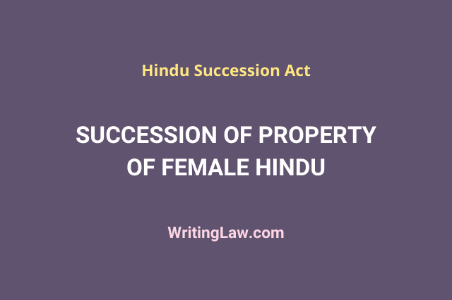 Succession of Property of Female Hindu