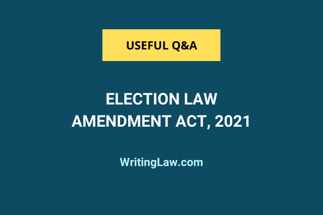 Election Law Amendment Act, 2021