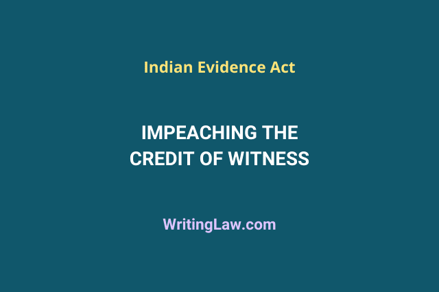 Modes of Impeaching the Credit of Witness