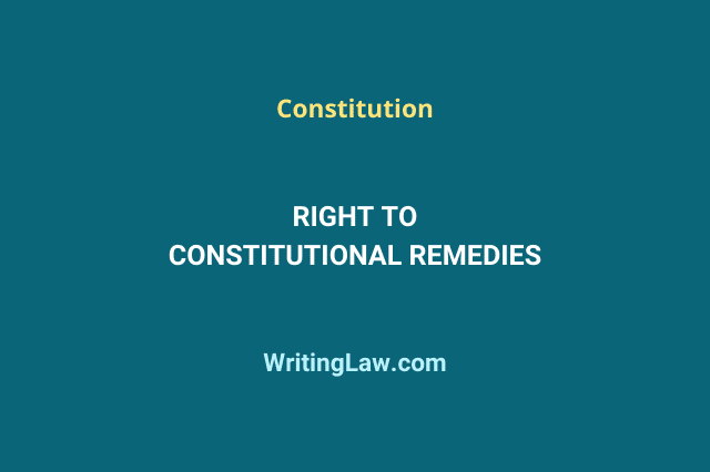 Right to constitutional remedies