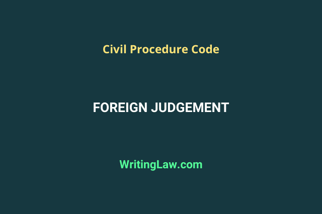 Foreign judgement as per CPC in India