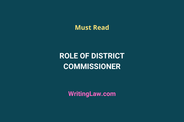 Role of District Commissioner