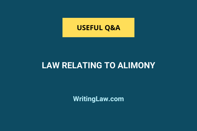 Law relating to alimony in India