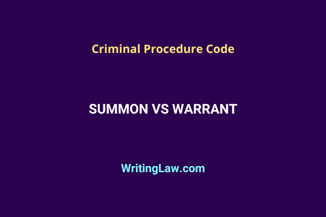 Difference between summon and warrant